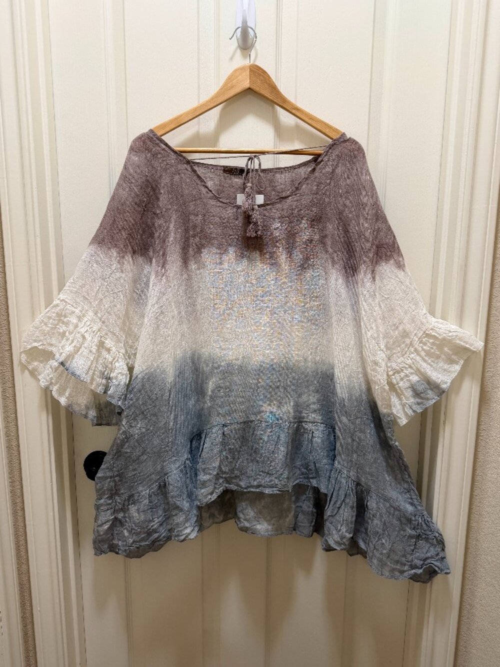 JS Millenium Italy Women's 100% Linen Relaxed Oversized Tunic Swim Coverup Boho